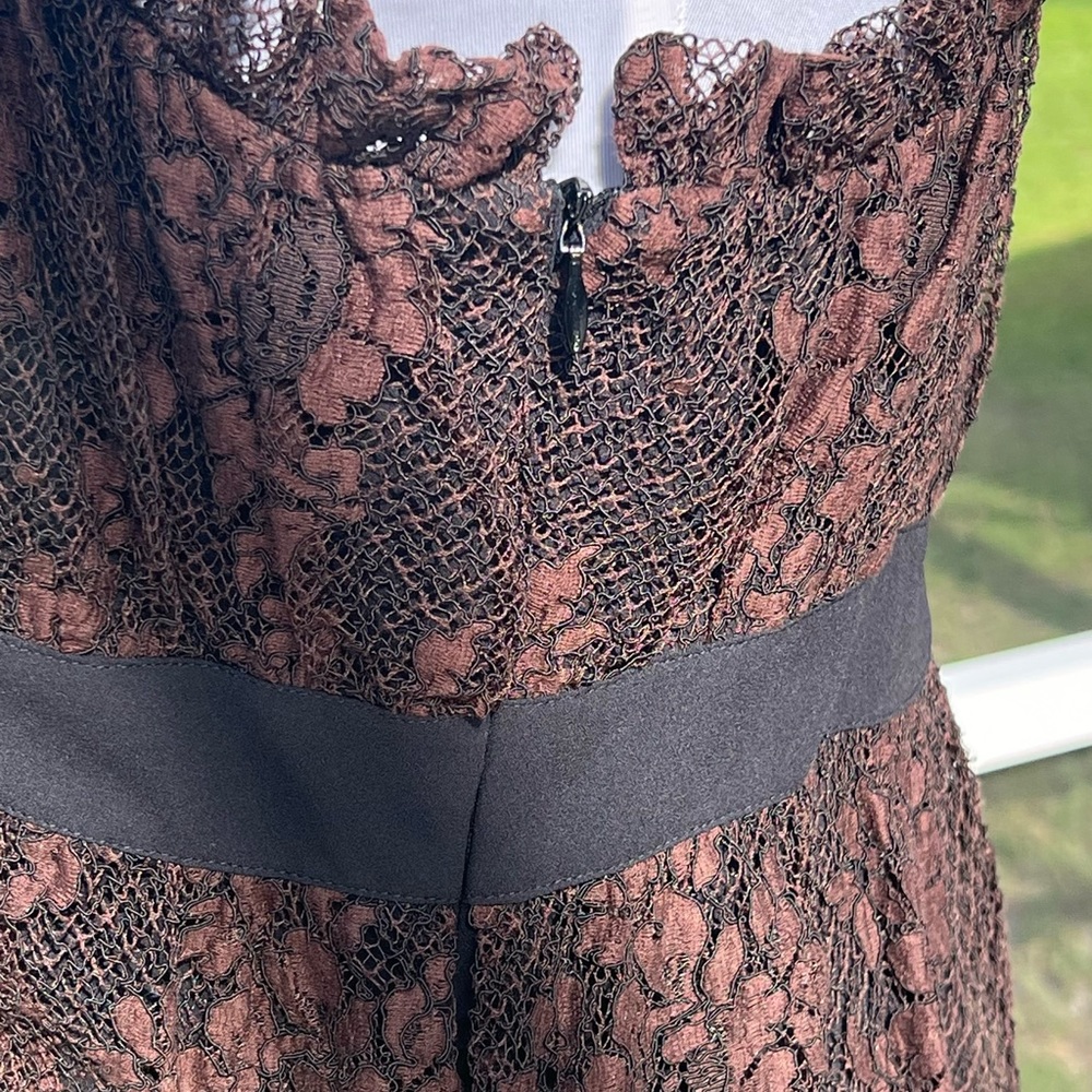 Escada Escada Brown Floral Cotton Lace Babydoll Top Size 38 Beautiful - Picture 5 of 9